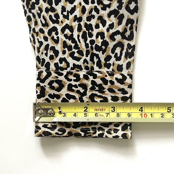 J. CREW Women's 100% Silk Button-Up Dress Shirt Blouse Top in Leopard Print - Picture 11 of 14
